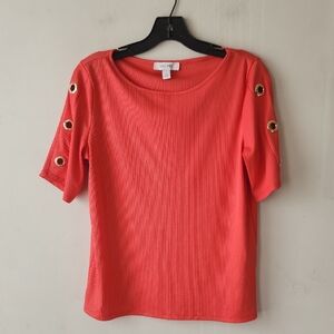New Without Tag Nine West Red Top with Gold Eyelets. New Without Tag
